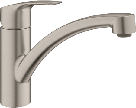 Смеситель Grohe Via низкий излив суперсталь